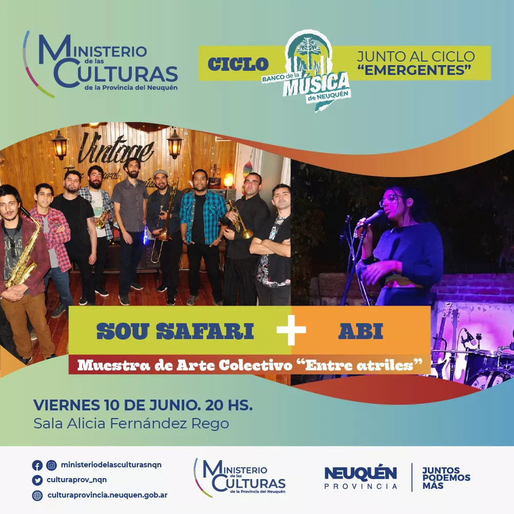 Sou Safari y Abi en el ciclo de Artistas Emergentes y el Banco de la Música de Neuquén
