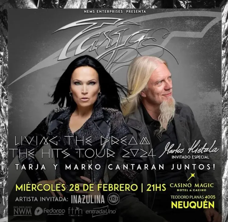 TARJA TURUNEN Y MARKO HIETALA  REGRESAN A LA ARGENTINA CON LA GIRA 