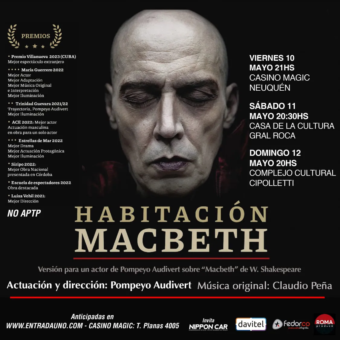 “HABITACIÓN MACBETH” DE POMPEYO AUDIVERT en el Alto Valle