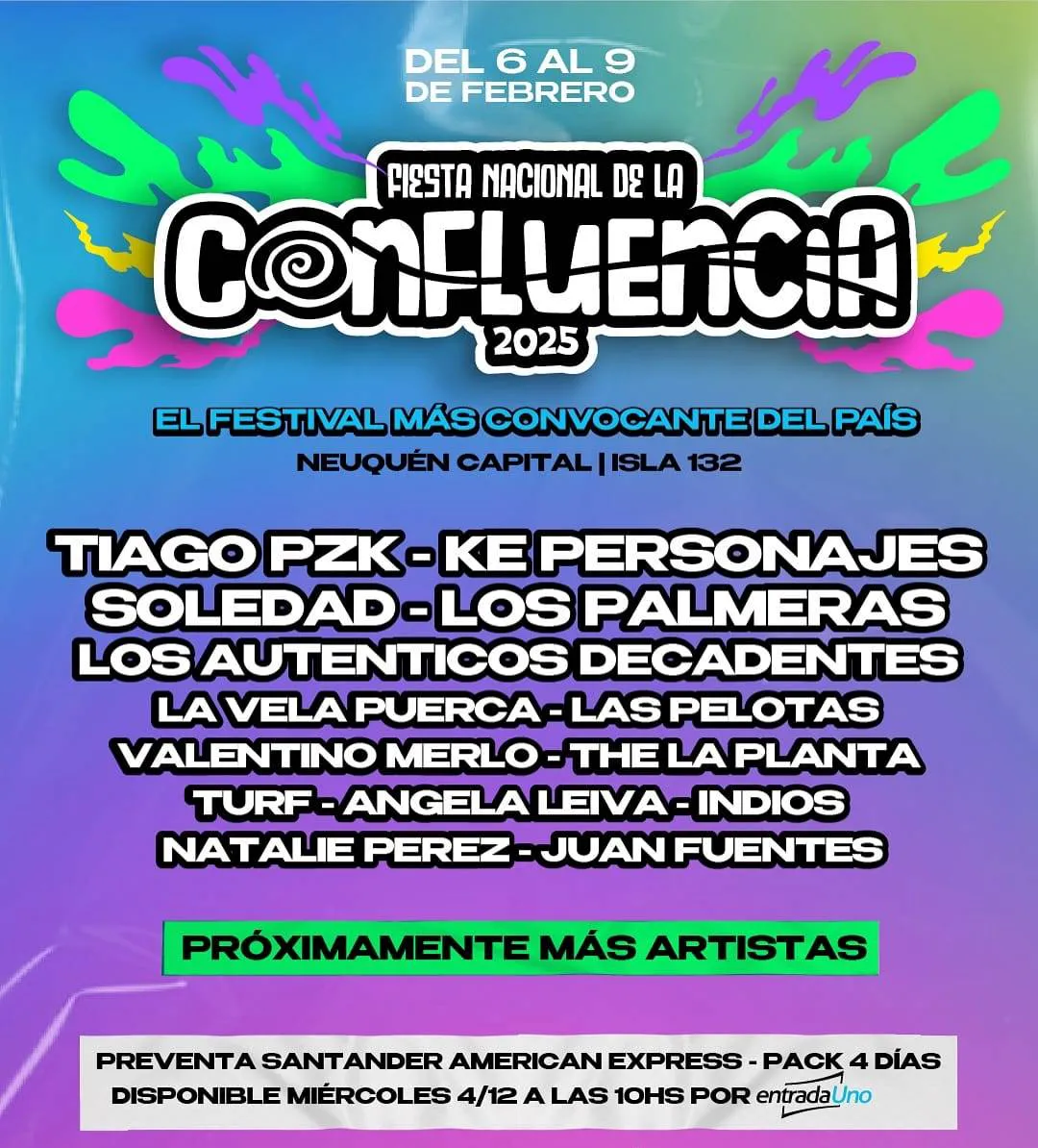 Line Up Fiesta Nacional de la confluencia